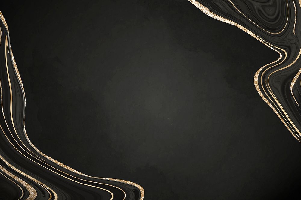 Black marble background psd gold lining