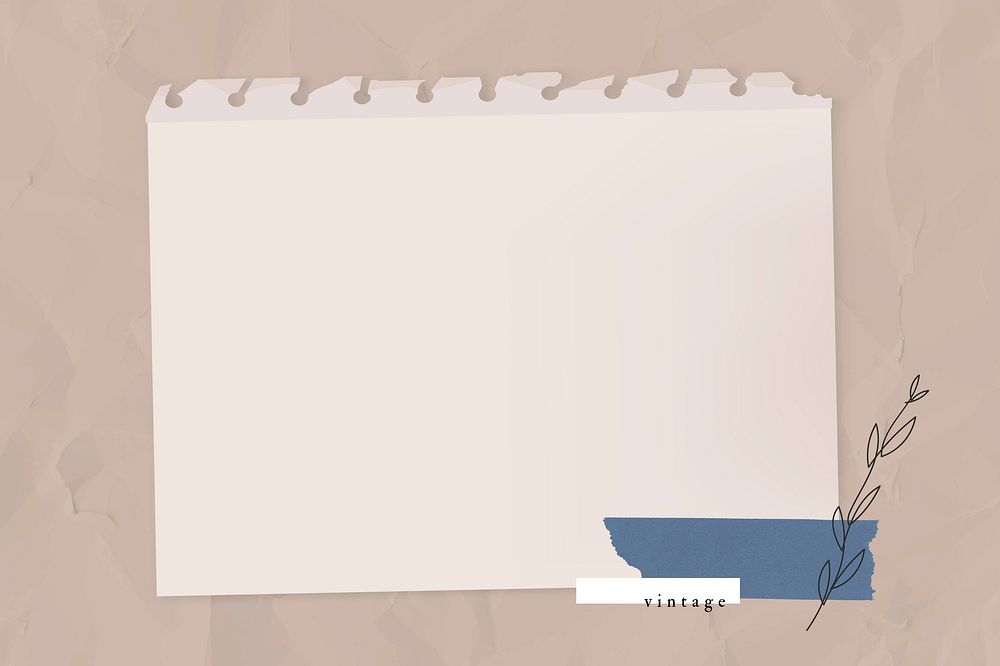 Blank ripped paper with washi tape template vector
