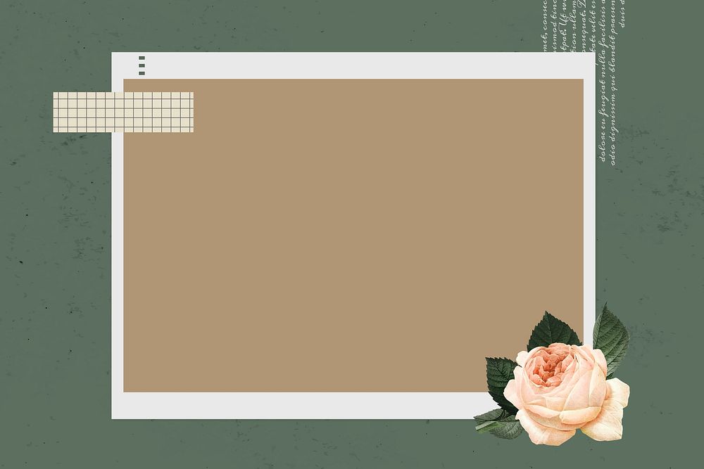 Blank collage photo frame template on green background vector