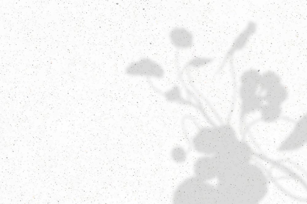 Floral shadow on white marble background vector