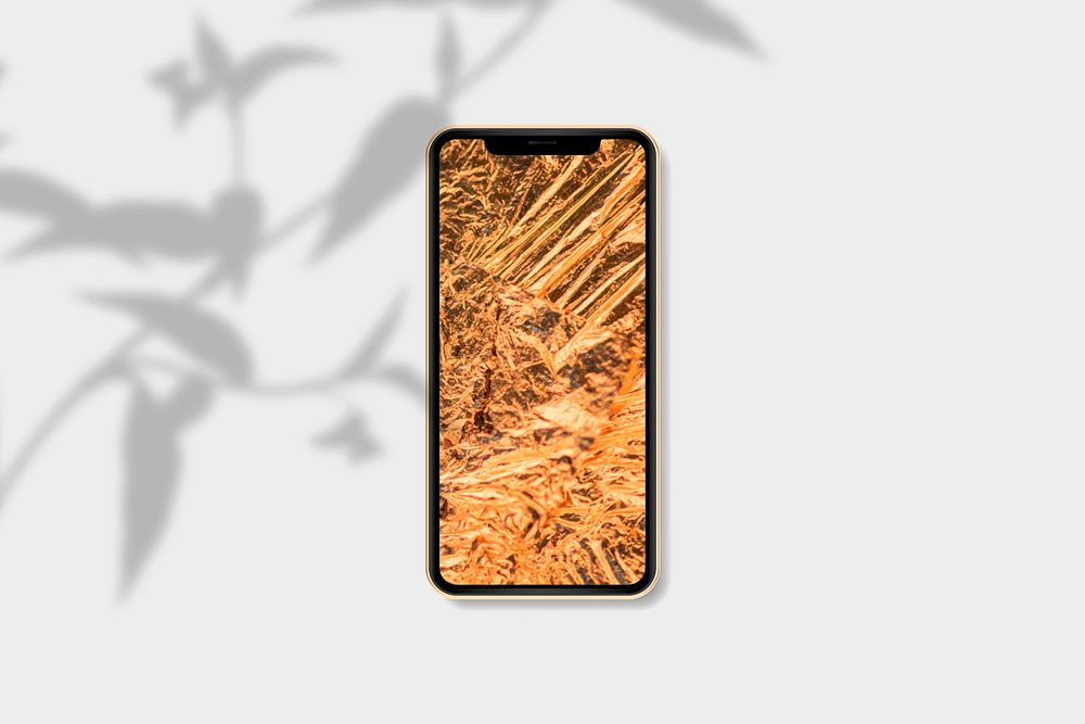 Phone mockup on brown background vector