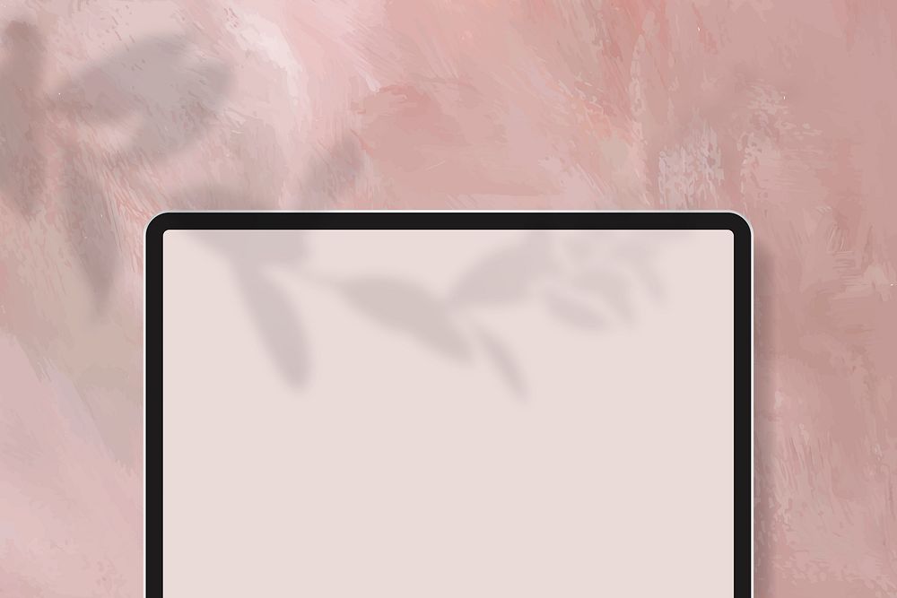 Digital tablet mockup on pastel pink background vector
