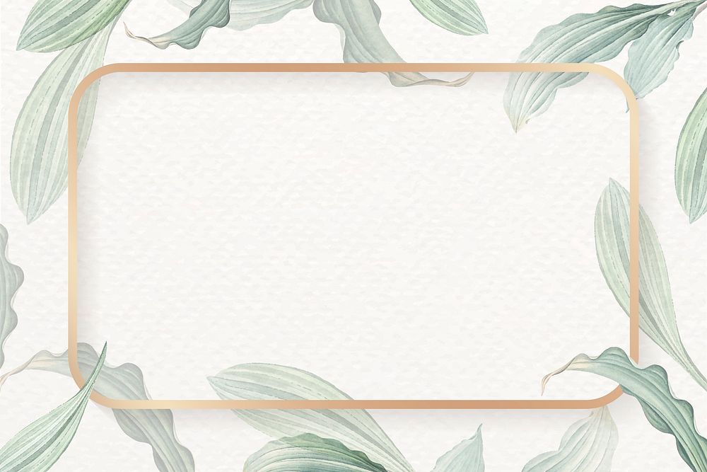 Blank rectangle leafy background vector