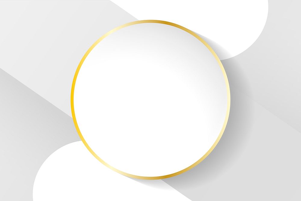 Blank circle white abstract frame vector