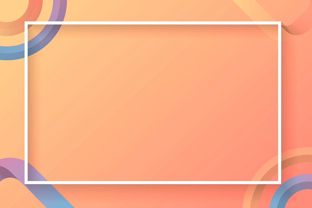 Blank rectangle colorful abstract frame vector