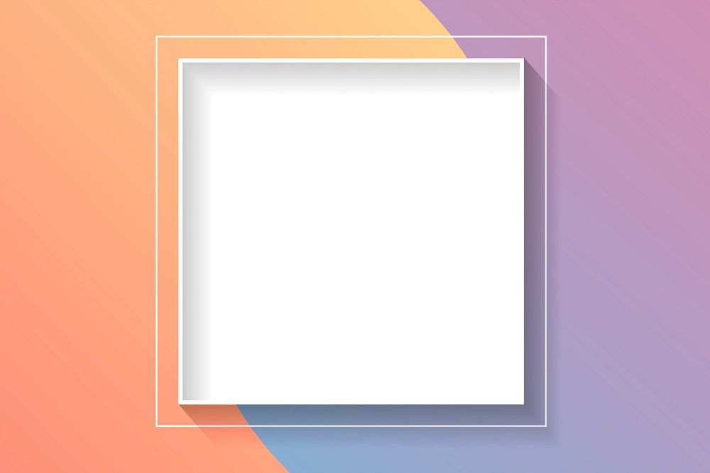Blank square colorful abstract frame vector