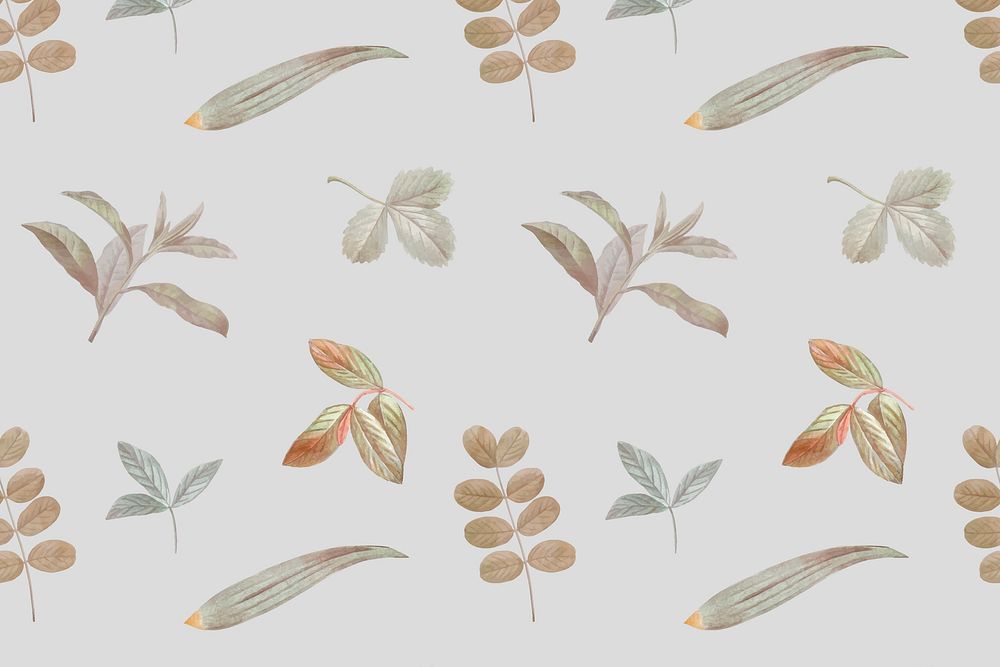 Foliage seamless pattern on gray background vector