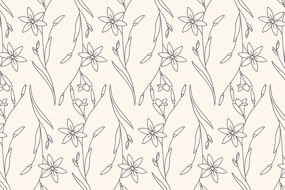 Seamless flower patterned background vector