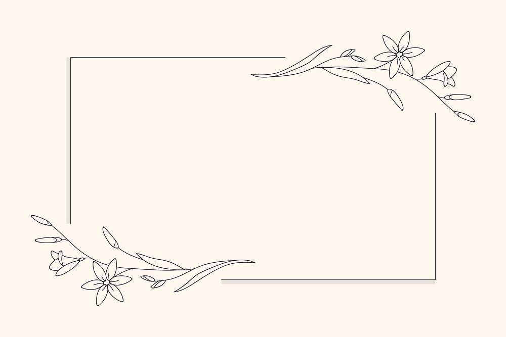Hand drawn flower frame background vector