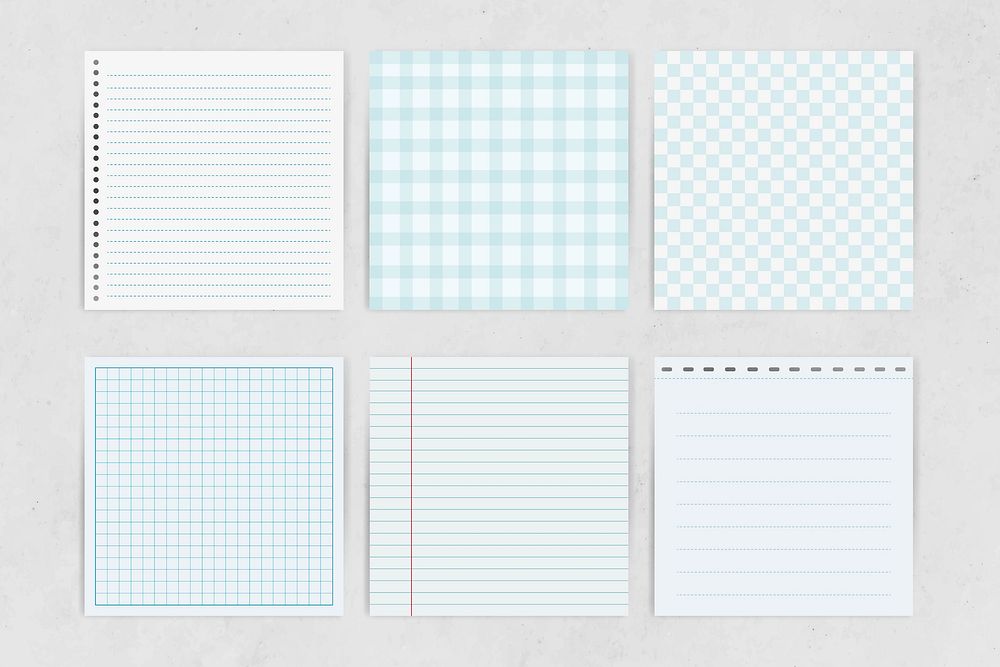 Blue note paper collection vector