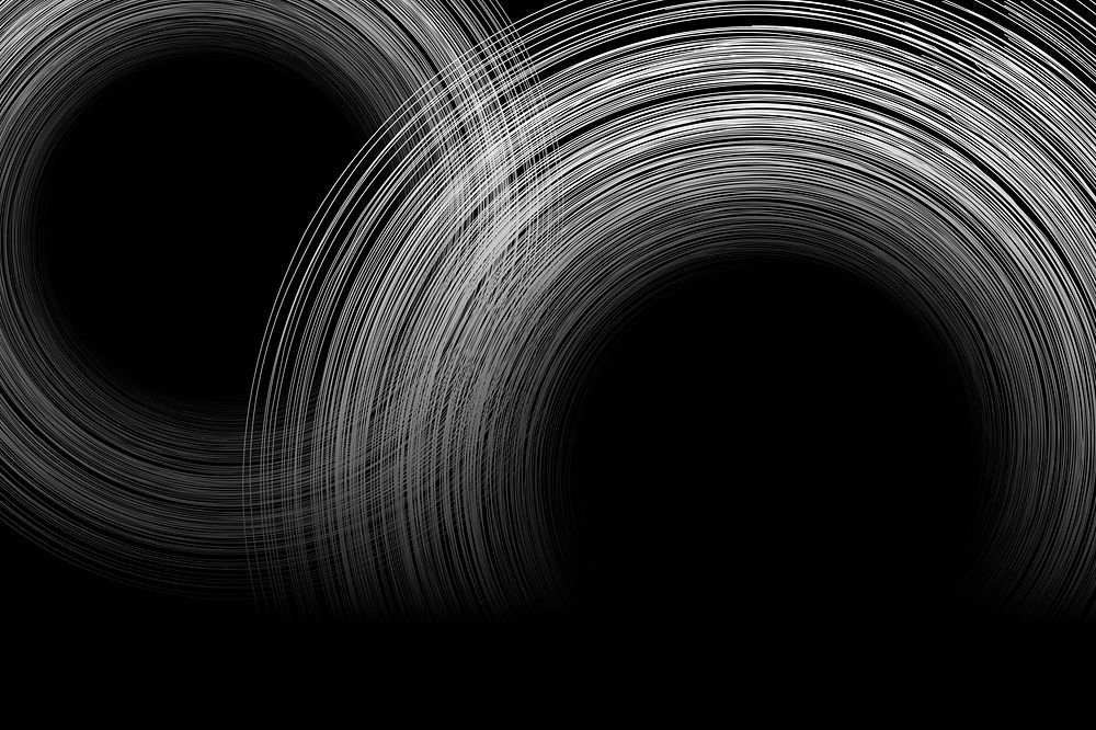 White circular design on a black background vector