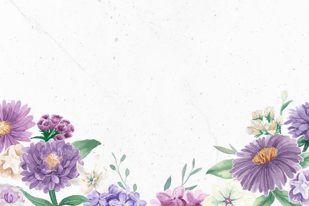 Purple flowers pattern on white background vector