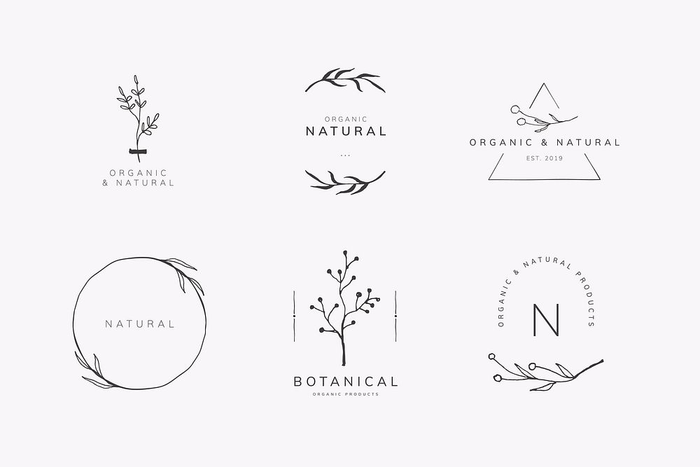 Organic product brand logo vector collection