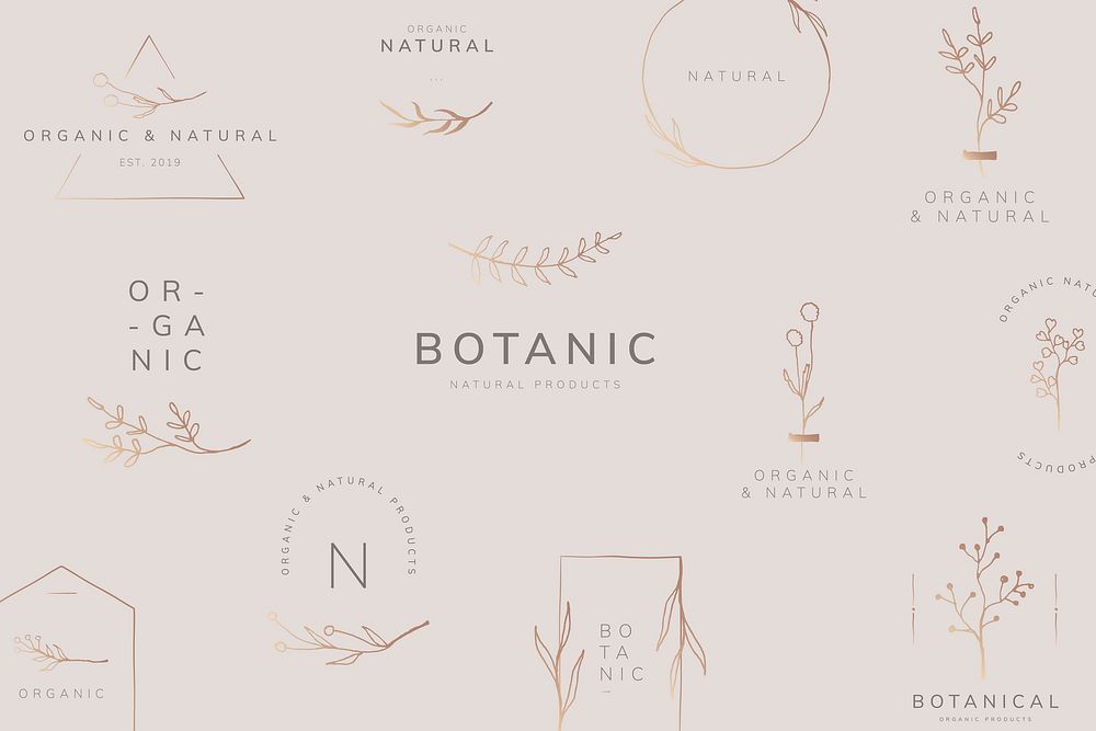 Organic product brand logo vector collection