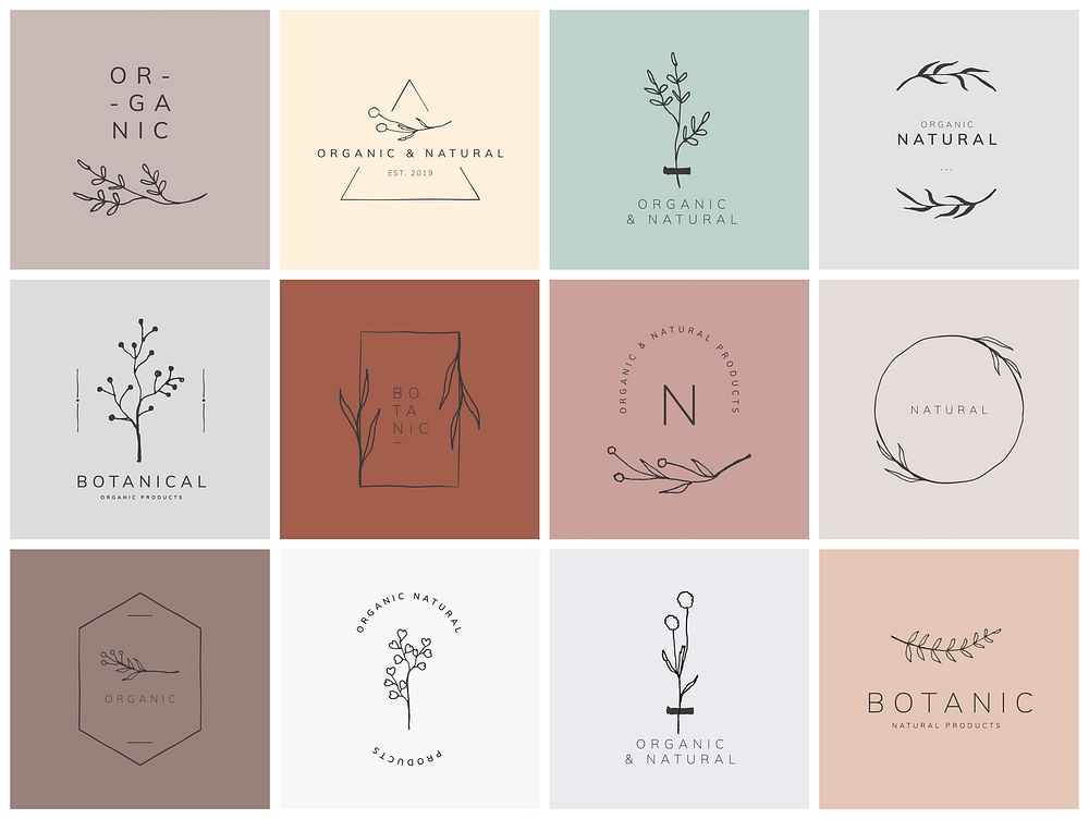 Premium Vector  Natural eco product stamp brand logo for nature and  healthy product brand logo set vector