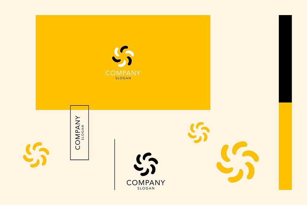 Yellow and black  business logo vector collection