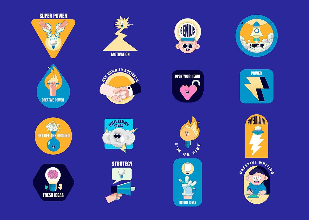 Creative motivational badge collection vector