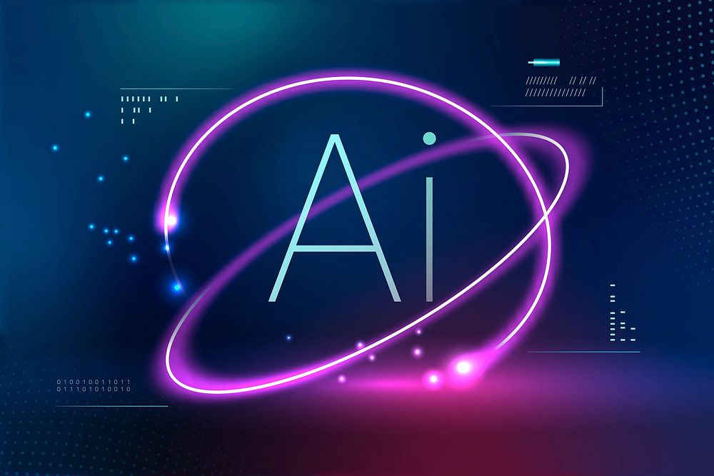 AI futuristic technology background vector