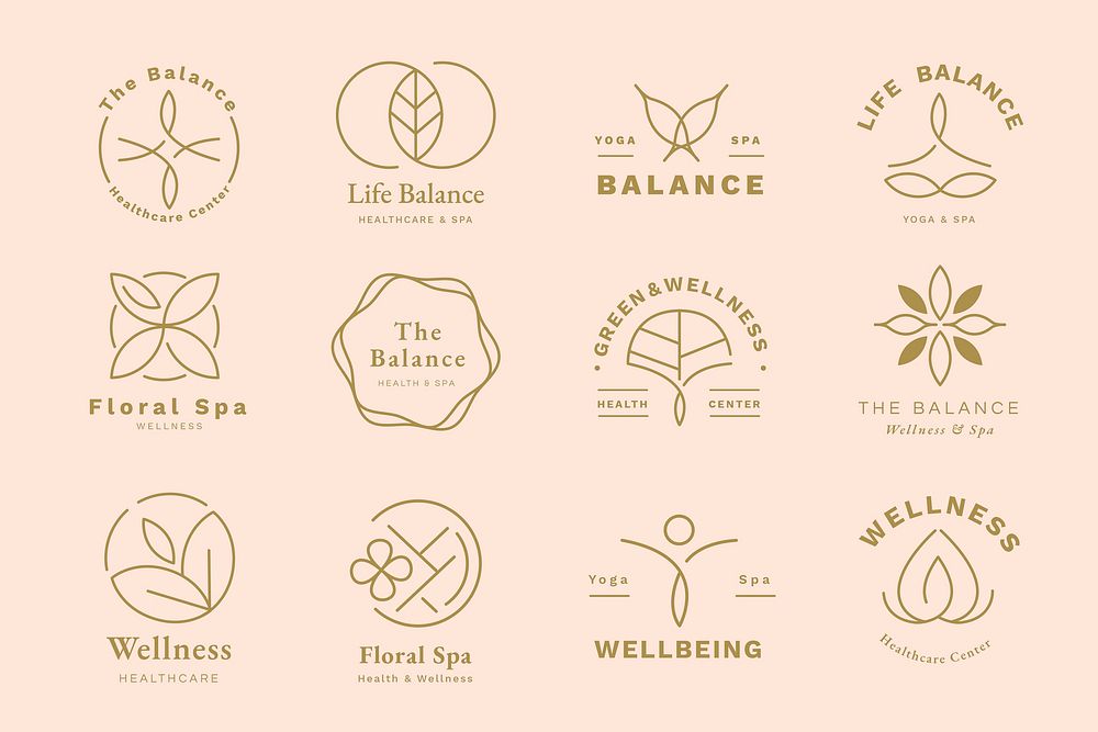 Healthcare center logo template vector set