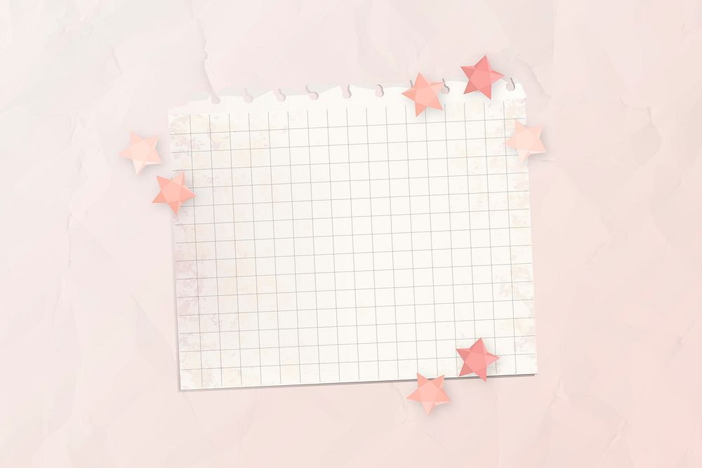 Pink stars on a blank paper vector
