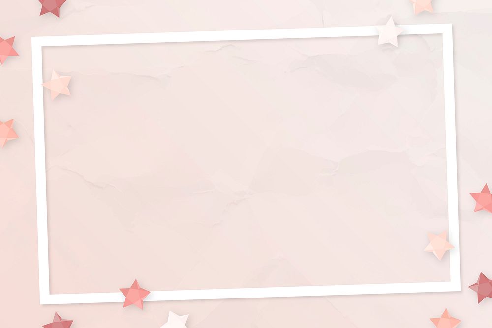 Pink stars frame design vector