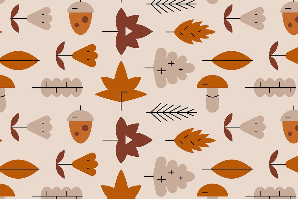 Autumn plant patterned background vector