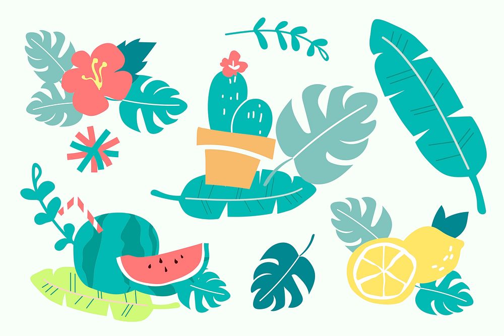Green leafy and fruity background vector
