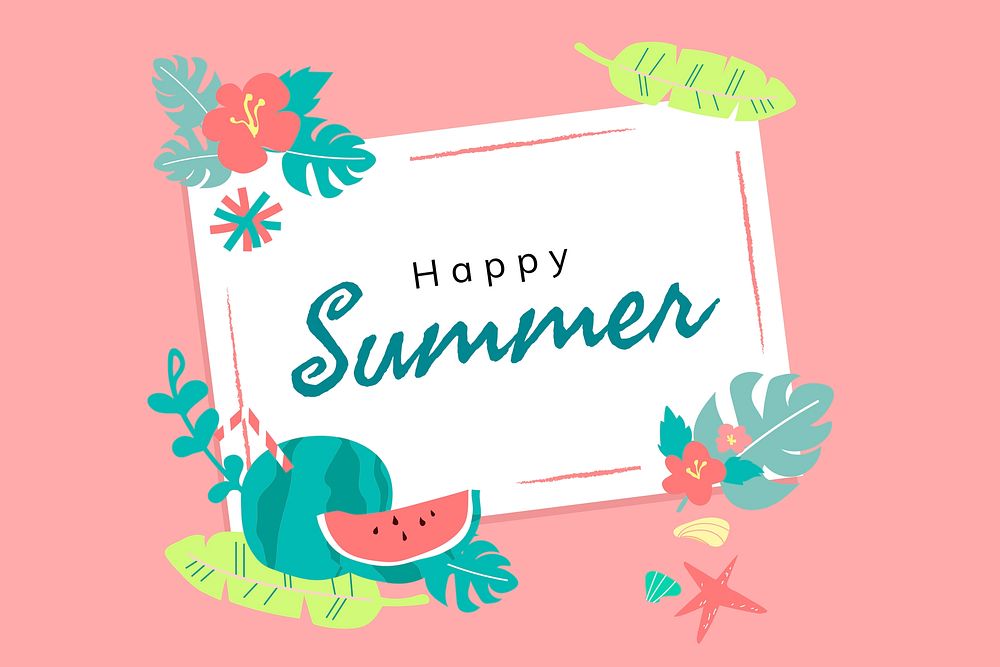 Happy summer holiday card vector