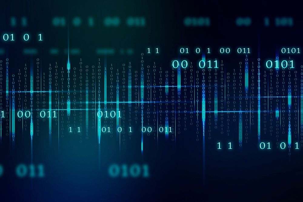 Stream of binary code design vector