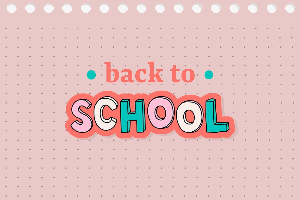Pink back to school background vector