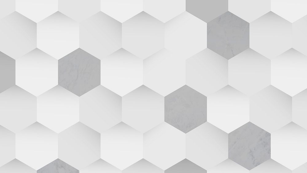 White and gray hexagon pattern background vector