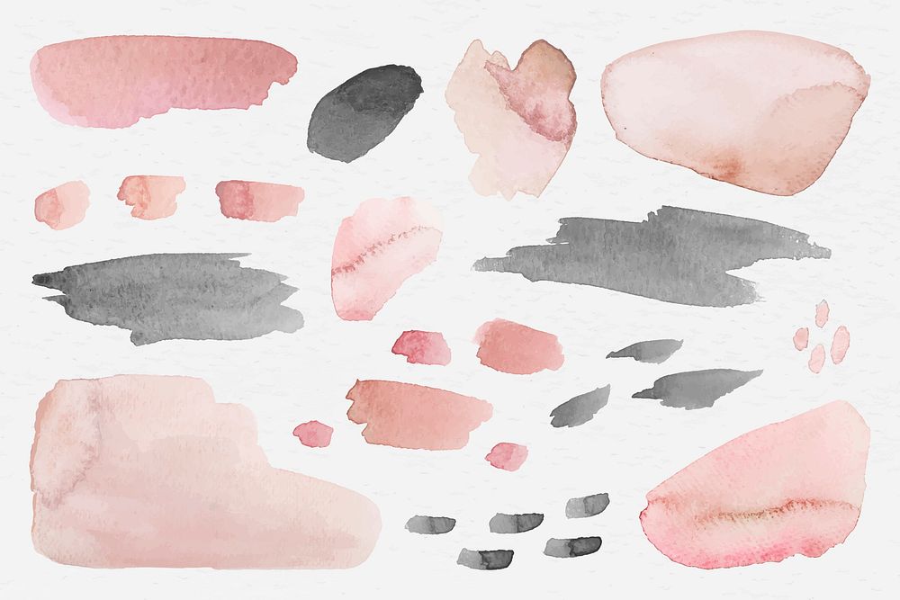 Pink and black watercolor patterned background template vector