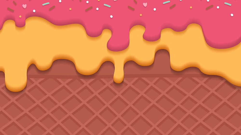 Waffles with creamy ice cream background vector