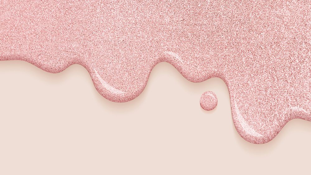 Dripping creamy glitter pink background vector