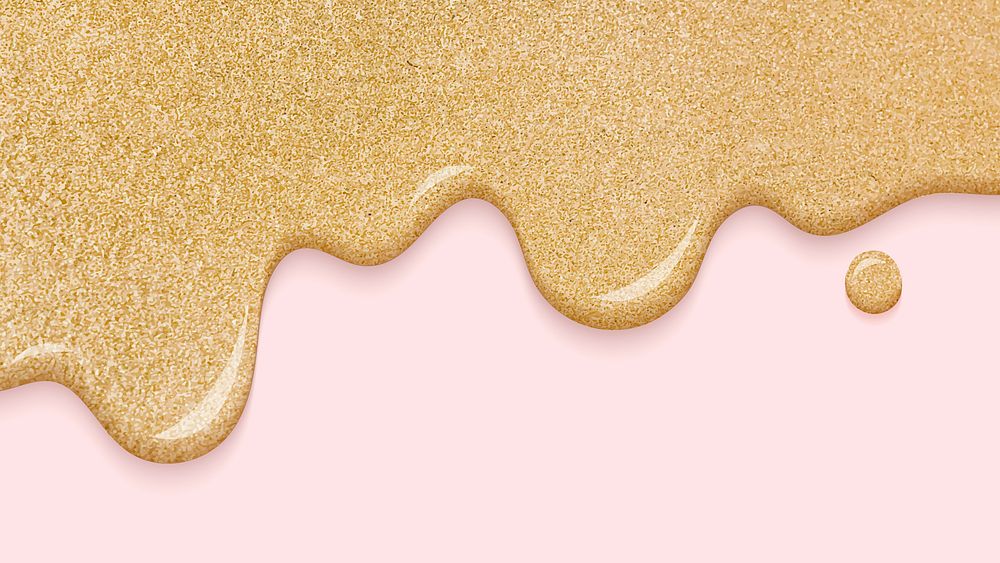 Dripping creamy glitter golden background vector