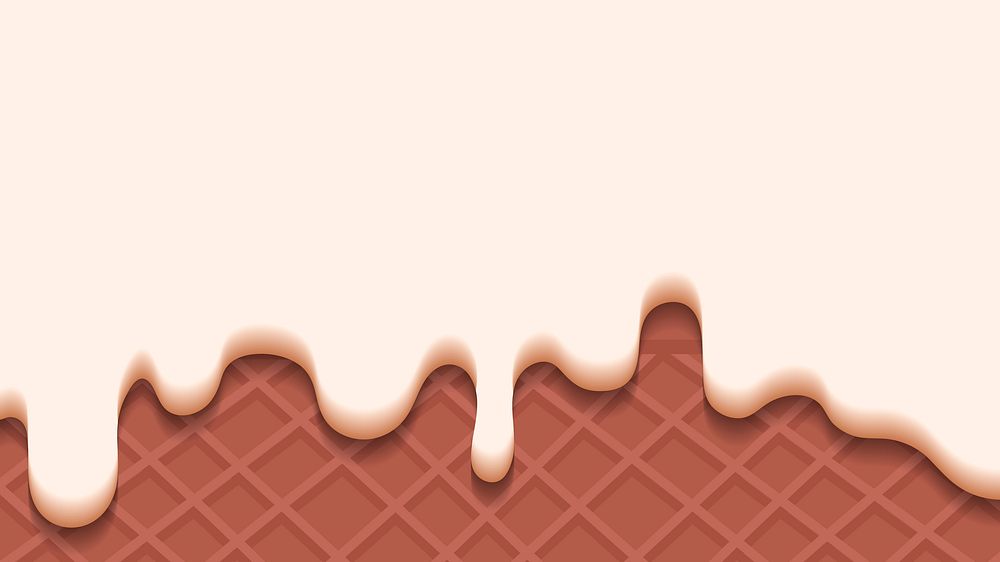 Waffles with creamy ice cream background vector