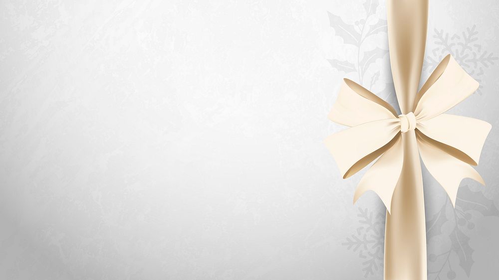 Gold ribbon bow on gray background vector