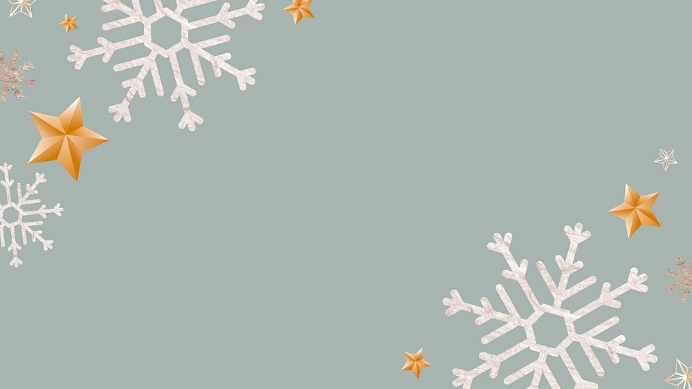 Snowflake patterned on greenish gray background vector