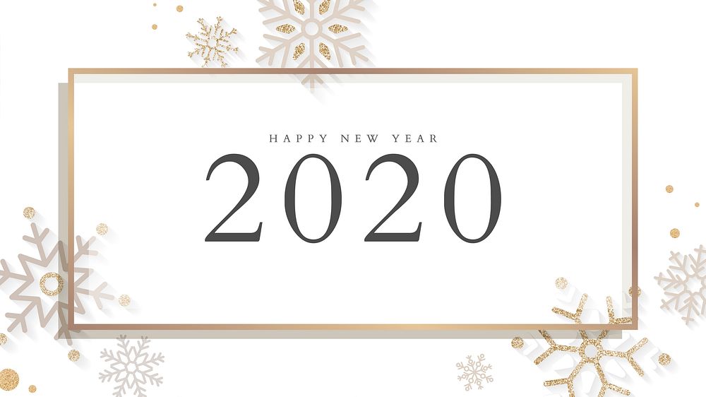 Golden happy new year 2020 wallpaper vector