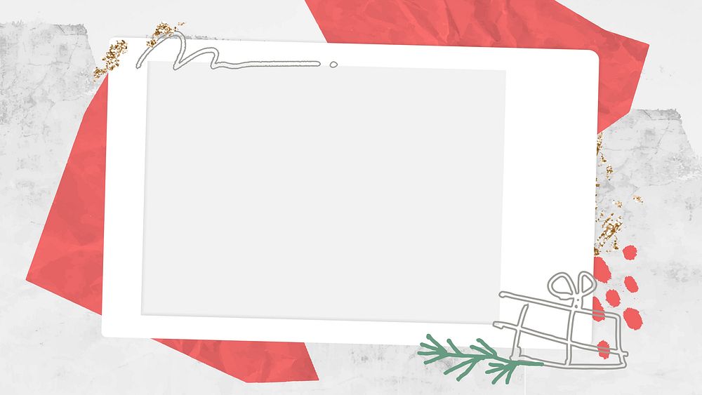 Decorative Christmas instant photo frame vector