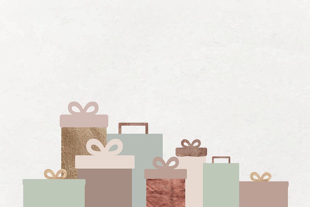 New Year gift boxes on textured background vector