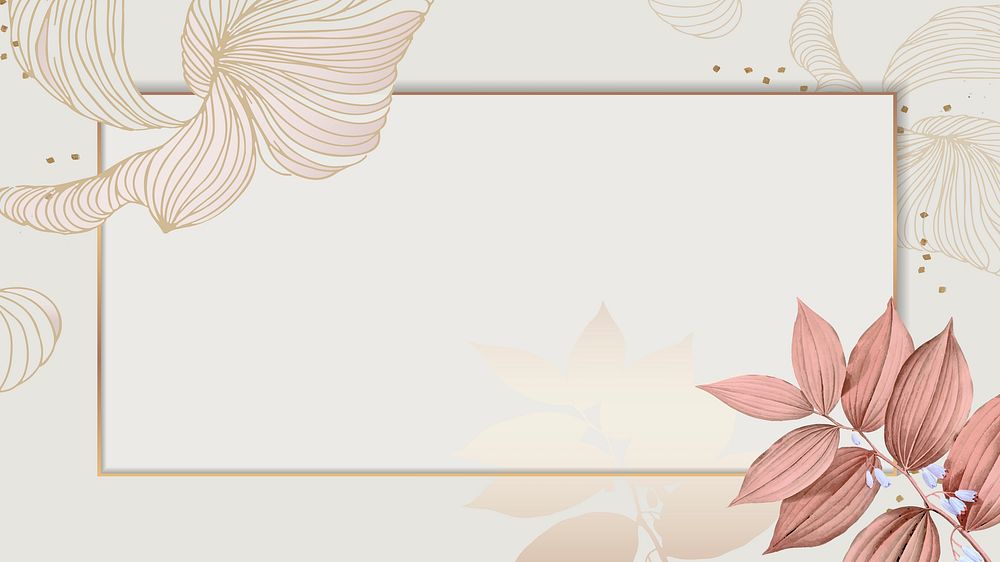 Floral rectangle frame design wallpaper vector