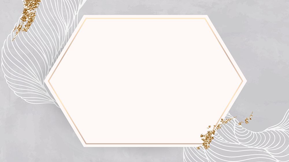 Golden hexagon line frame wallpaper illustration
