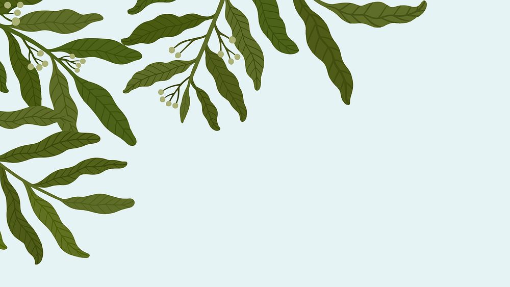 Botanical leafy copy space mobile wallpaper vector