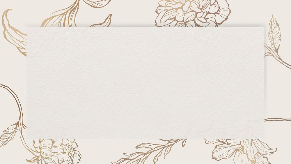 Rectangle paper on floral outline background vector