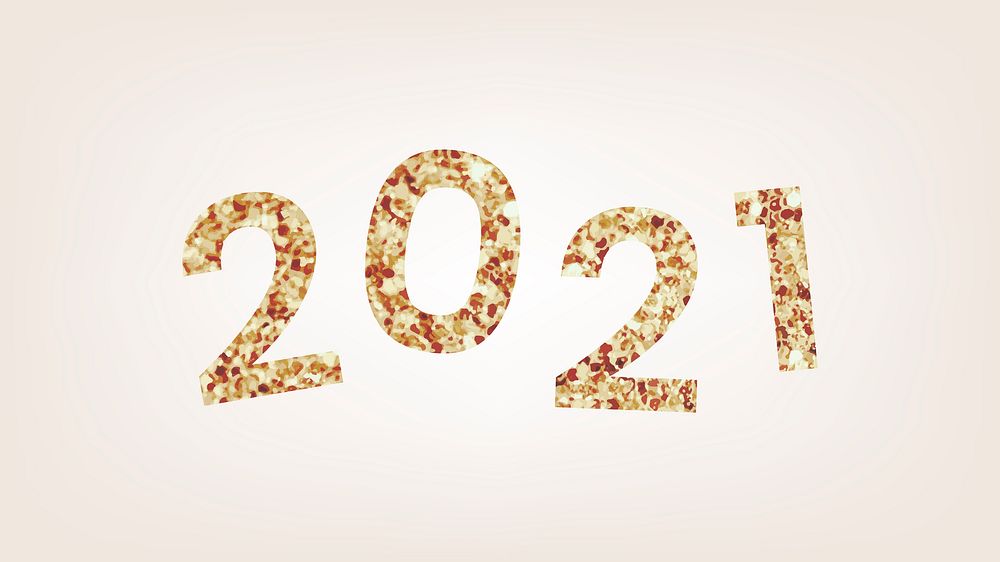 Festive golden shimmering 2021 illustration