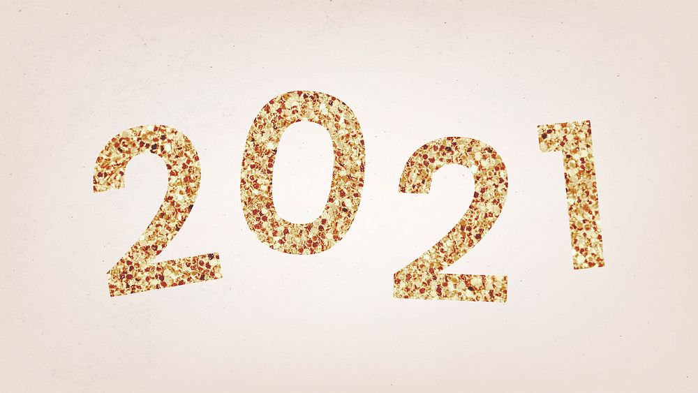 Festive shimmering golden 2021 illustration