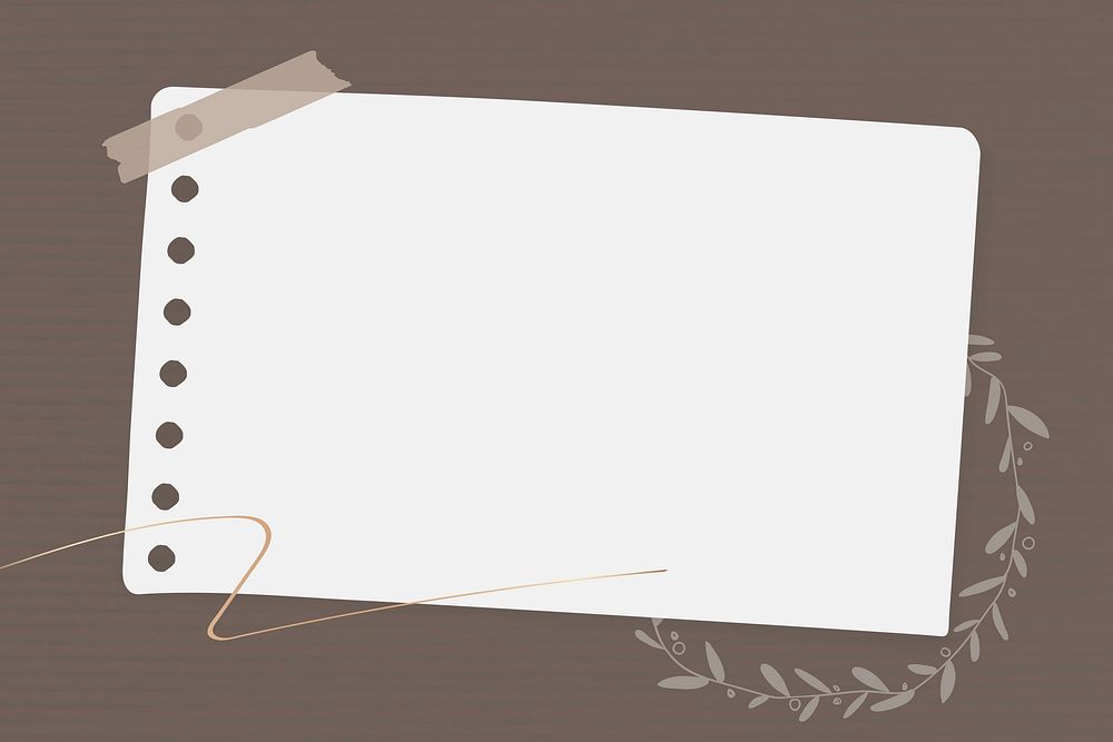 Floral note paper template vector