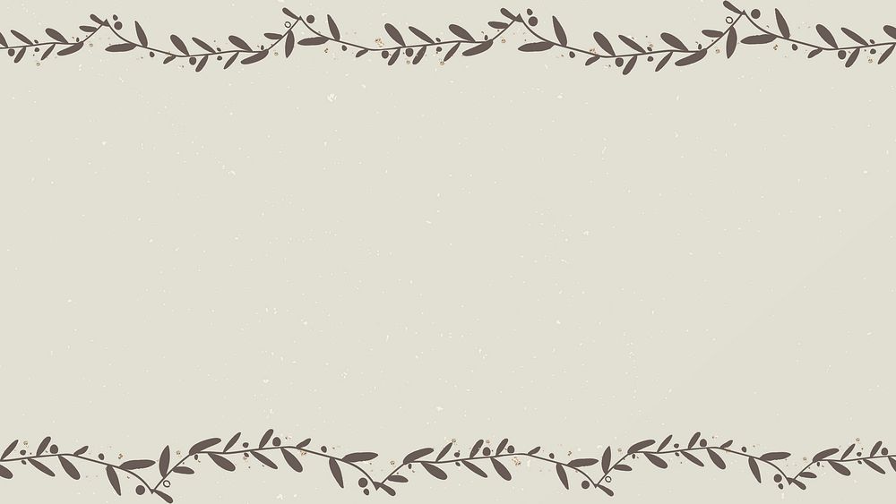 Branch border on beige background vector