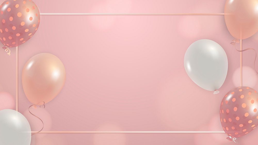 Girly birthday party balloons frame